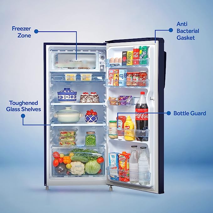 Haier 190 L 2Star Direct-Cool Single Door Refrigerator (HED-19TMF, Marine Serenity), blue Haier 190 L 2Star Direct-Cool Single Door Refrigerator (HED-19TMF, Marine Serenity), blue
